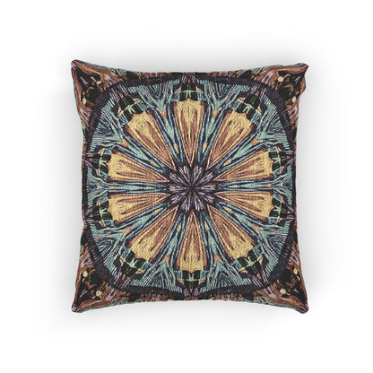 Geometric Mandala Woven Pillow | Boho Tile Decorative Cushion