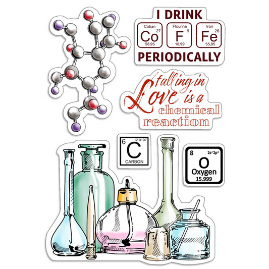 Ciao Bella Clear Stamp Set 4"X6" Chemical Reaction