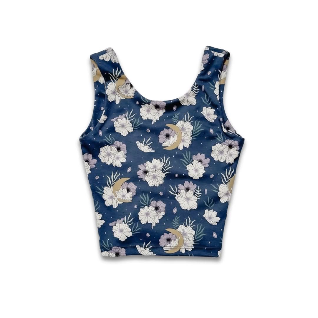 Youth Bamboo Longline Bralette-Style Tank | Celestial Floral