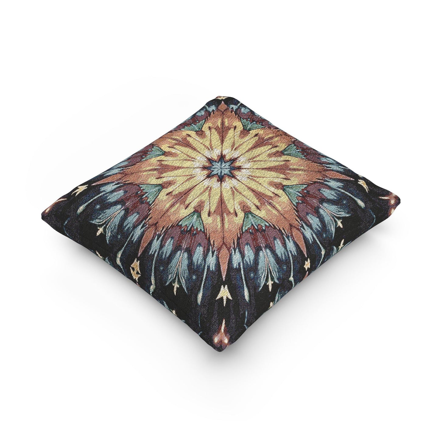 Oreiller tissé mandala étoile géométrique | Décoration Bohème, Style Kilim