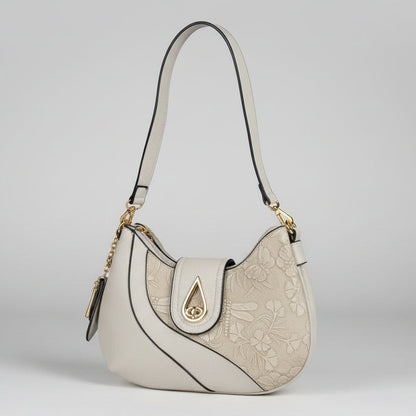 Temptation Italy Faux Leather Small Shoulder Bag with Dragonfly and Flowers