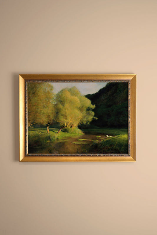 SWEETNESS OF THE EVENING, VINTAGE GOLD FRAME