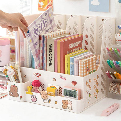 Plastic Desk Organizer File Tray Book Stand Office Rack