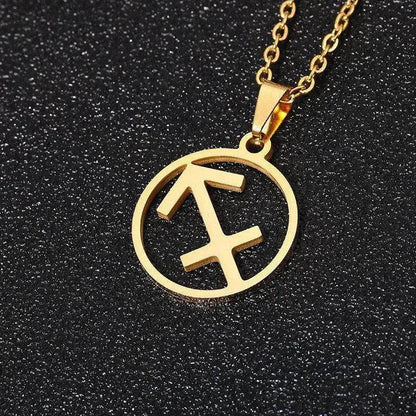 12 Constellation Necklace Accessories Stainless Steel Necklace