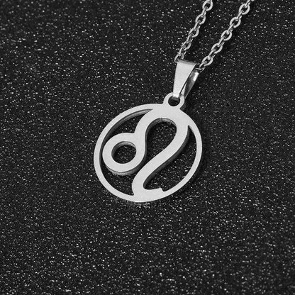 12 Constellation Necklace Accessories Stainless Steel Necklace