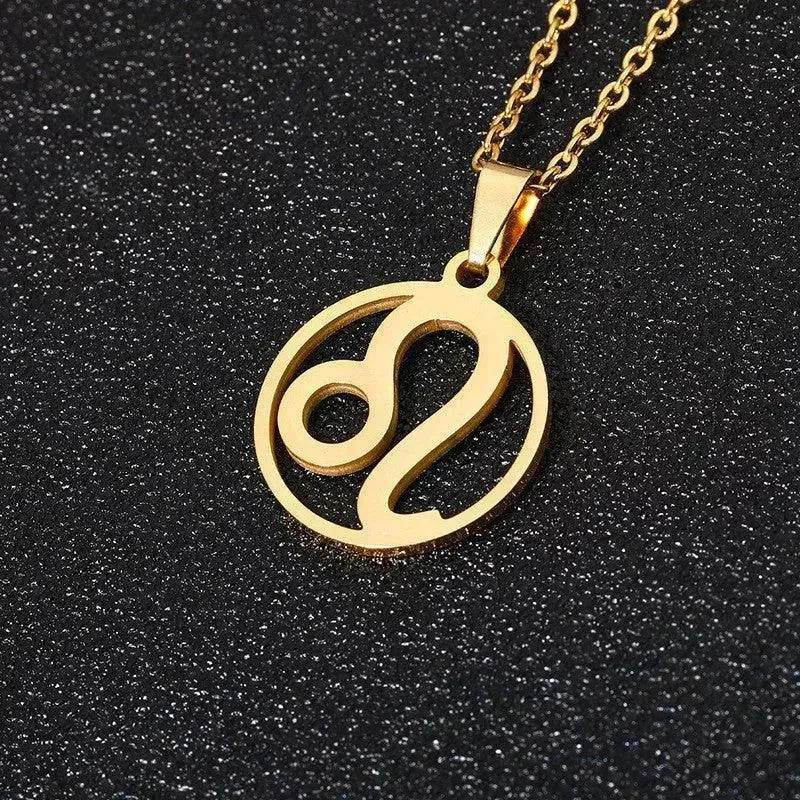 12 Constellation Necklace Accessories Stainless Steel Necklace