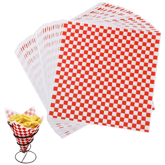 12" x 12" Red Checkered Wax Paper