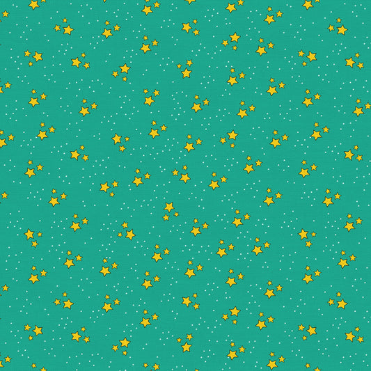 A Royal Fairytale - Stars - Mint by Paintbrush Studio Fabric