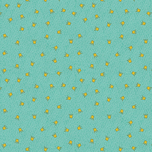 A Royal Fairytale - Crowns - Mint by Paintbrush Studio Fabric