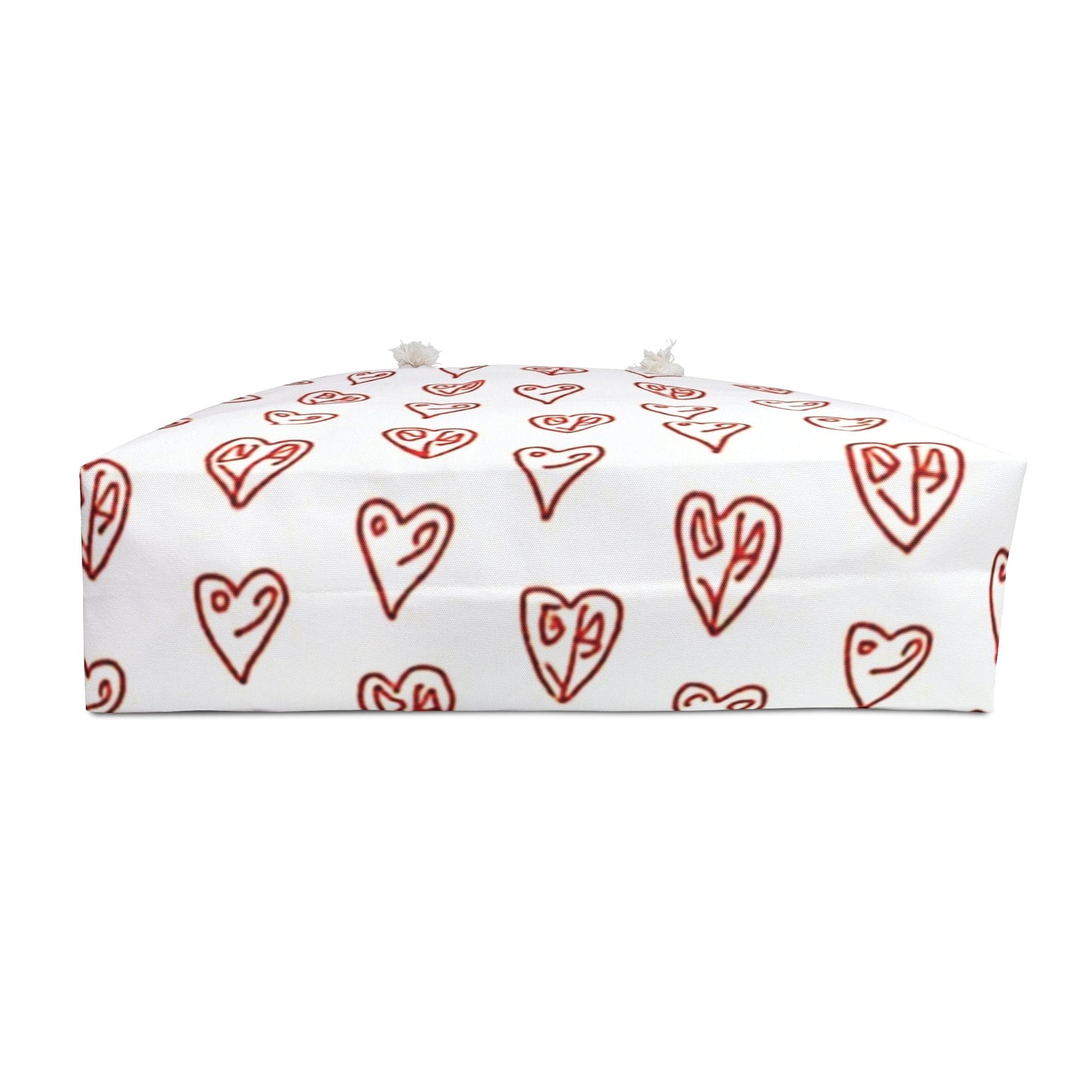 Hand drawn Red Hearts Weekender Bag | Valentine Pattern Tote| Large Tote Bag| Busy mom bag| Gift for mom| Beach Tote Bag