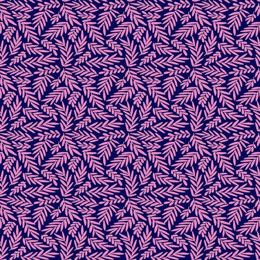 Vibrant Blooms - Navy Fern