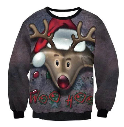UGLY CHRISTMAS SWEATER Vacation Santa Elf Funny Womens Men Sweaters Tops Autumn Winter Clothing