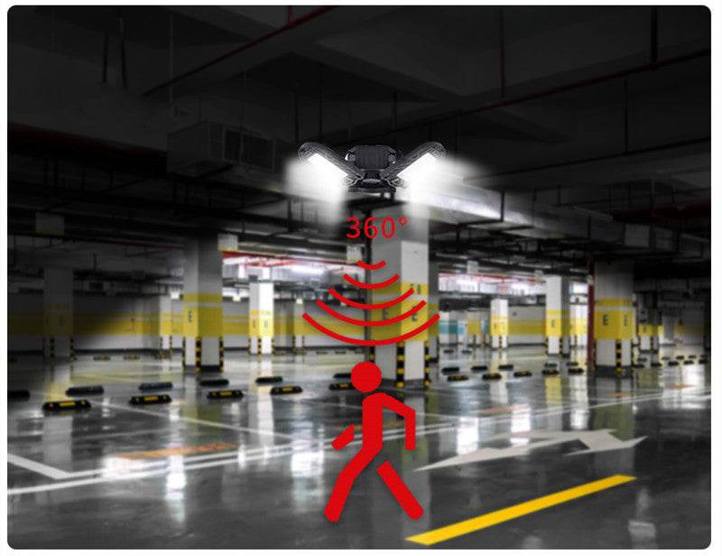 Lampe de garage déformable, lumière de radar, lampe industrielle d'entrepôt, éclairage domestique haute intensité