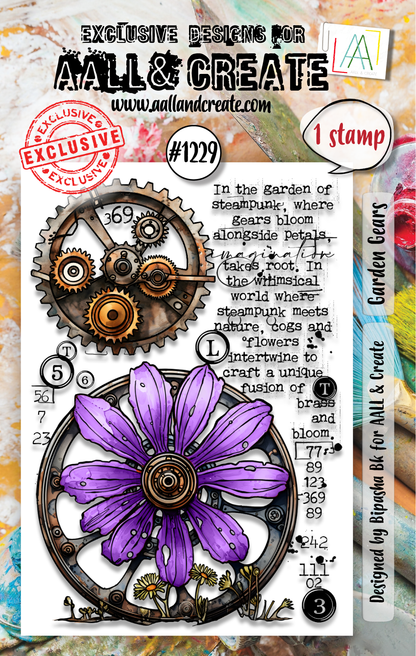 AALL and Create - Set de tampons A7 - Engrenages de jardin