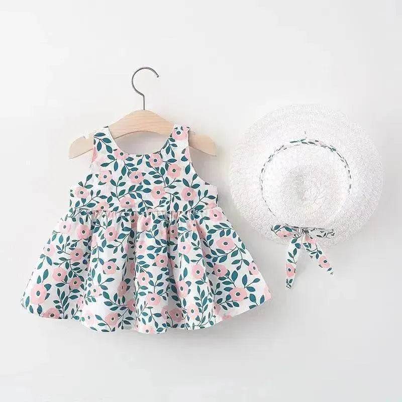 Casual Newborn Baby girl Printed Bow Princess Dress