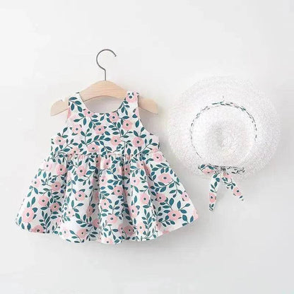 Casual Newborn Baby girl Printed Bow Princess Dress