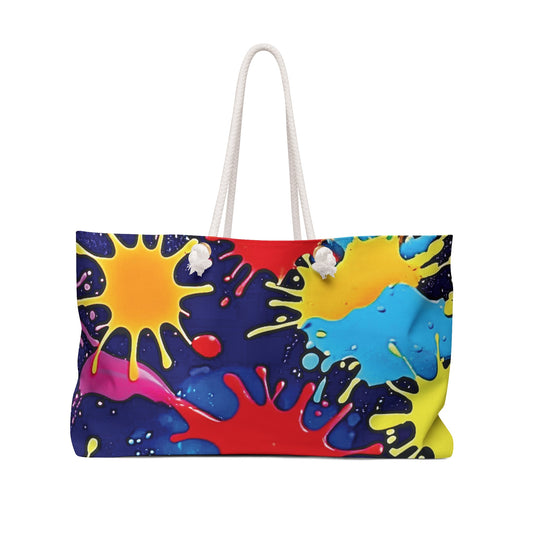 Sac de voyage coloré à éclaboussures de peinture | Fourre-tout de voyage lumineux à éclaboussures | Grand sac fourre-tout