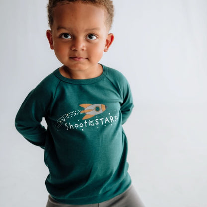 Baby/Kids' Graphic Bamboo Raglan Sleeve Pullover | Theres Magic In All Of Us In Dusty Lilac
