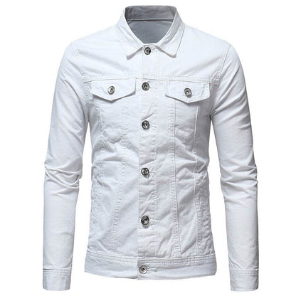 Solid color denim jacket shirt Jeans