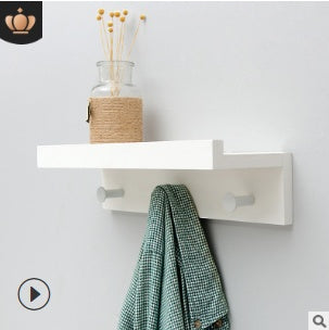Bamboo Wall Shelf with Hooks – Creative Word Partition Floating Storage & Display Rack