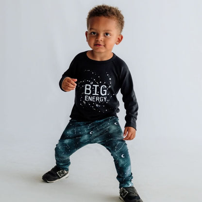 Baby/Kids' Graphic Bamboo Raglan Sleeve Pullover | Big Energy In Black