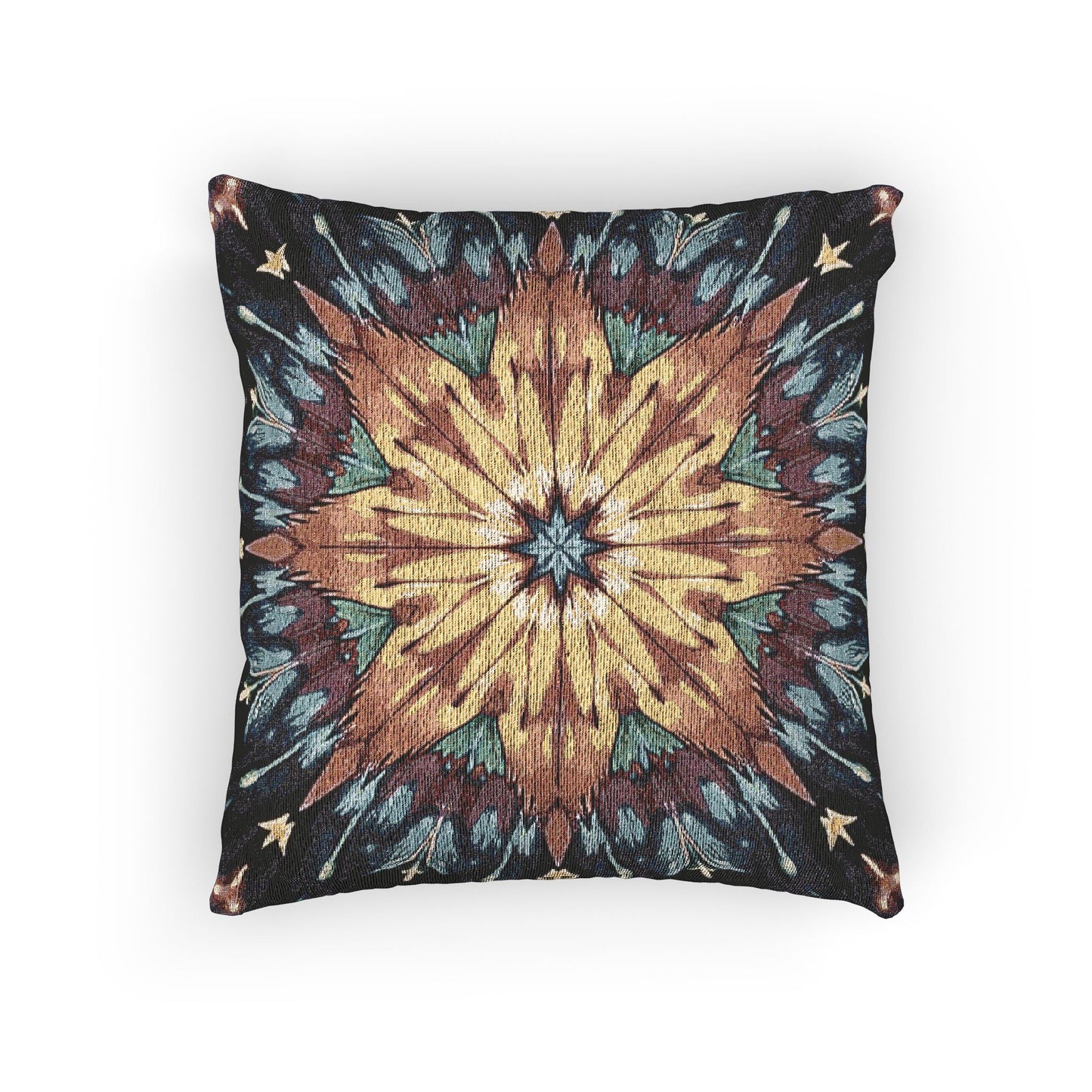Oreiller tissé mandala étoile géométrique | Décoration Bohème, Style Kilim
