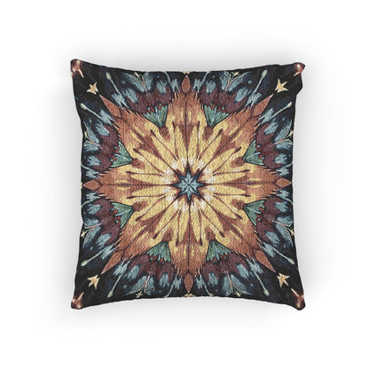Oreiller tissé mandala étoile géométrique | Décoration Bohème, Style Kilim