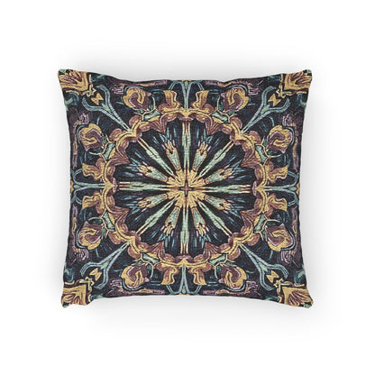 Geometric Mandala Woven Pillow | Boho Mosaic Throw Cushion