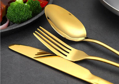 High-end tableware 24 piece set Cool Matching flatware