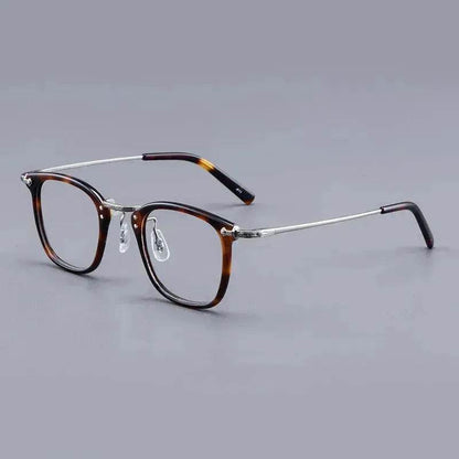 Pure Titanium Vintage Rectangle Crystal Transparent Myopia Glasses Reading  Unisex Spectacle Frame Designer Eyeglasses GMS806 Eyewear