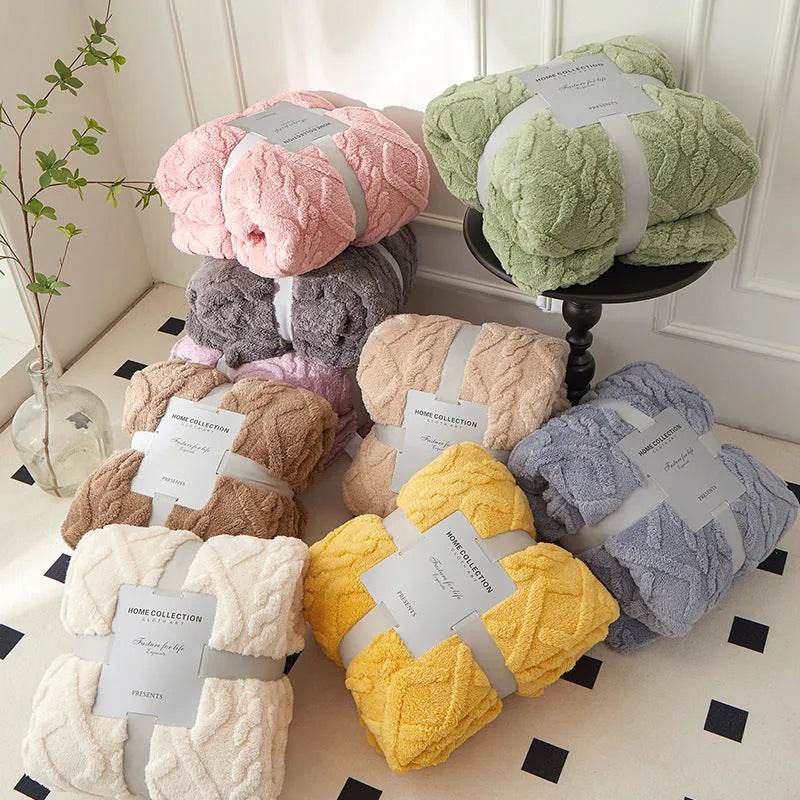 Couverture de canapé en velours double face monocouche, douce pour l'hiver