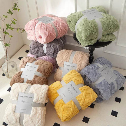 Couverture de canapé en velours double face monocouche, douce pour l'hiver