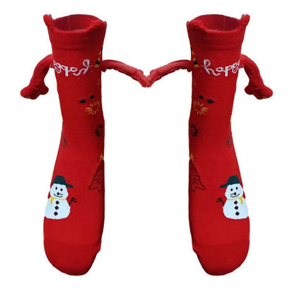 Hand Holding Couple Magnetic Handle Christmas Stockings