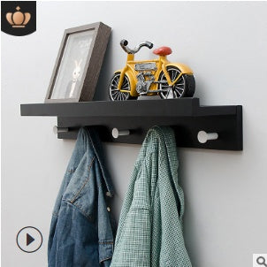 Bamboo Wall Shelf with Hooks – Creative Word Partition Floating Storage & Display Rack