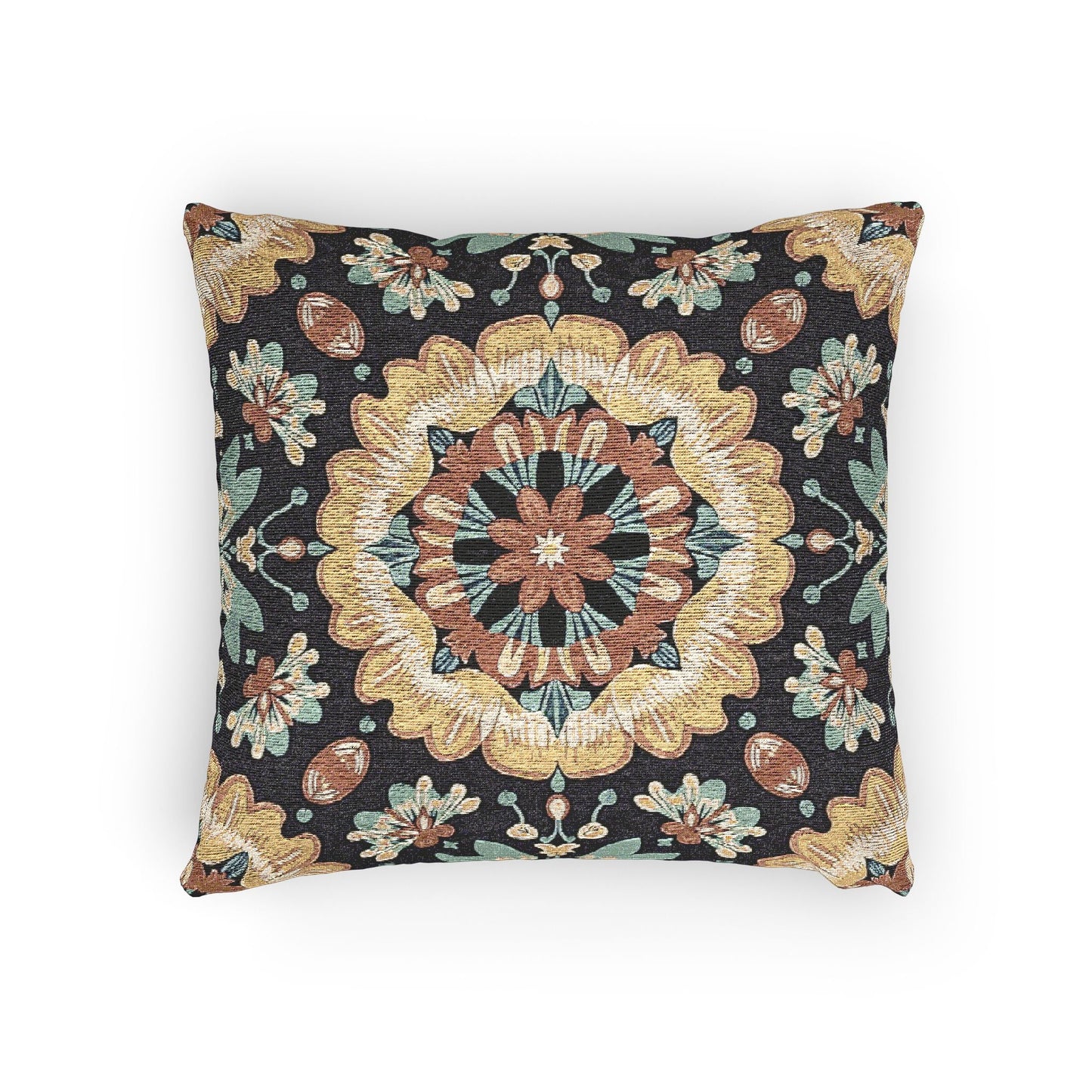Boho Mandala Woven Pillow | Kilim Mosaic Cushion Cover