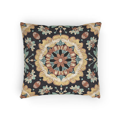 Boho Mandala Woven Pillow | Kilim Mosaic Cushion Cover