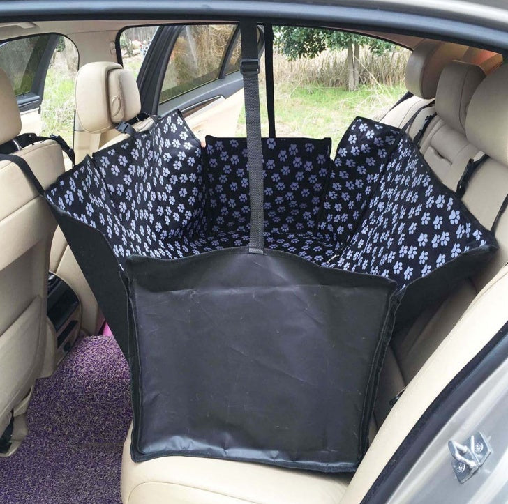 Dog Car Hammock Seat Cover – Waterproof Oxford Pet Travel Mat with Safety Harness
