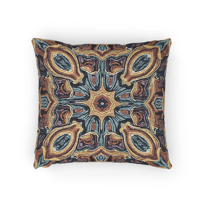 Bohemian Woven Pillow – Mosaic Medallion Decorative Throw Cushion