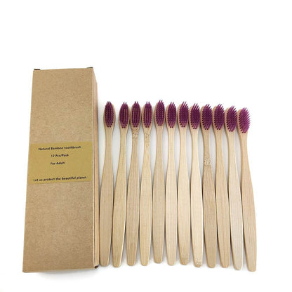 Eco friendly 12 Bamboo toothbrushes