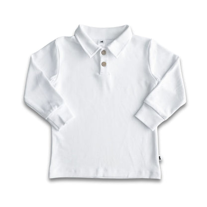 Youth Bamboo Rugby Style Shirt | White