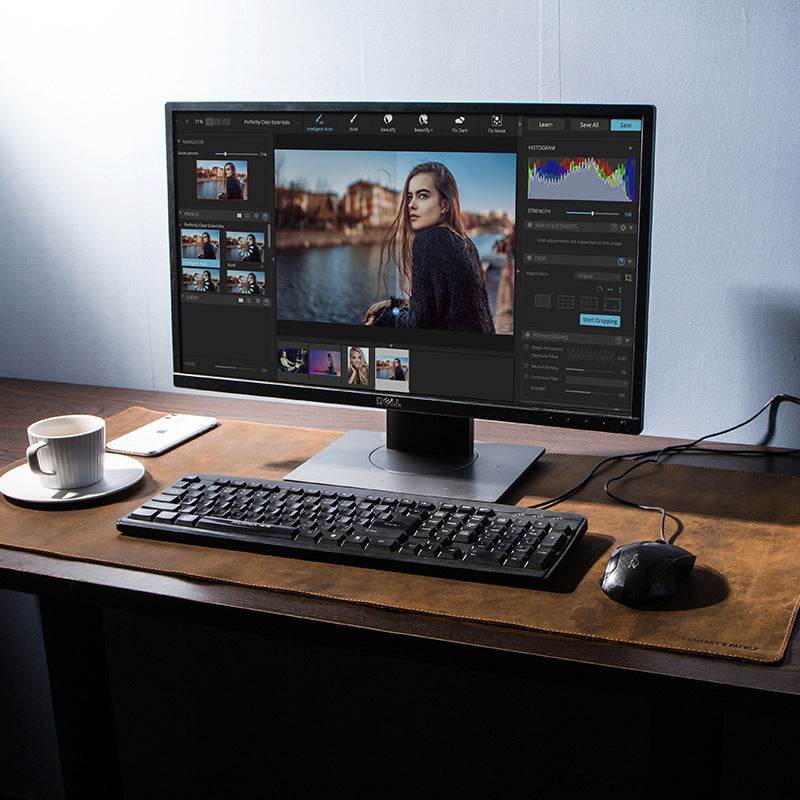 Extra large non-slip computer desk pad - Leather Pad