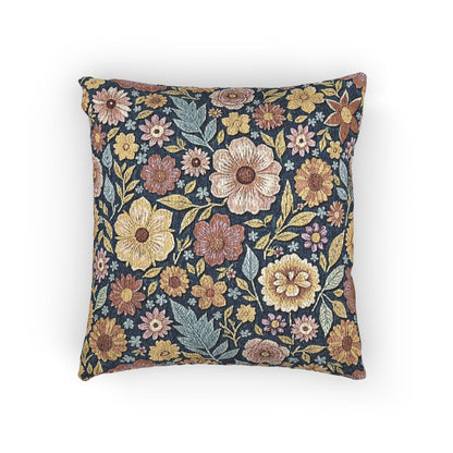 Vintage Floral Tapestry Woven Pillow | Floral Throw Pillow
