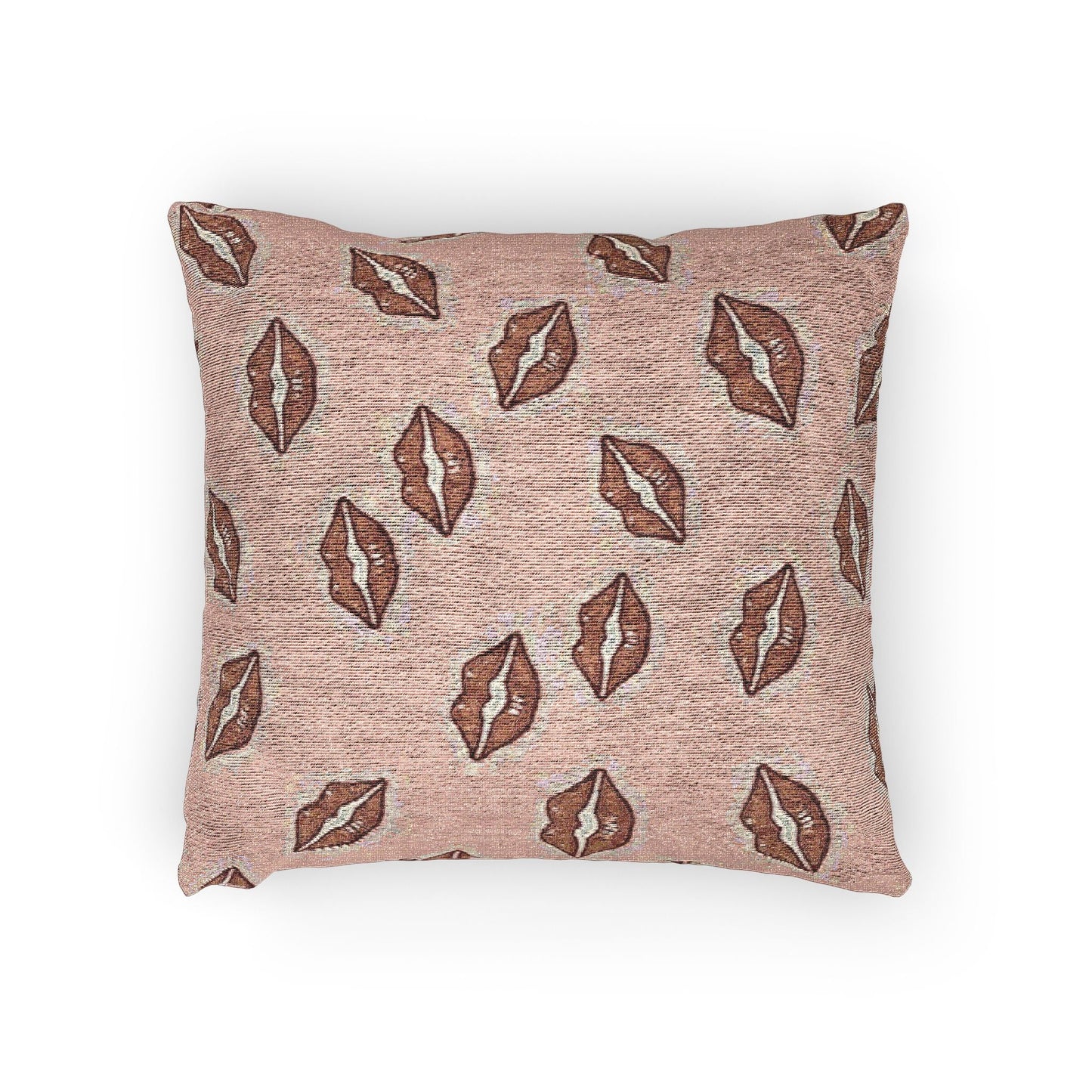 Kiss Pattern Woven Pillow | Lip Print Decorative Pillow