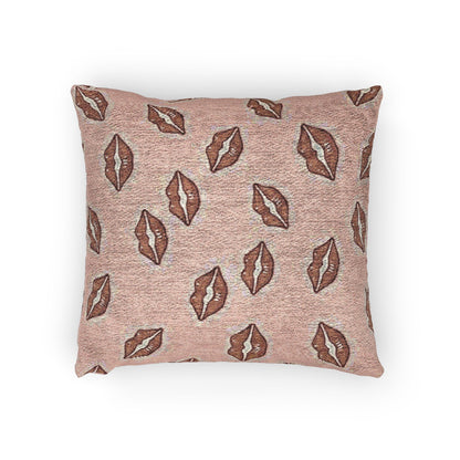 Kiss Pattern Woven Pillow | Lip Print Decorative Pillow