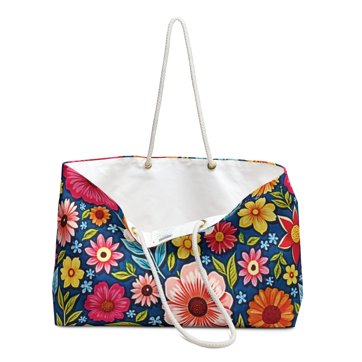 Colorful Floral Pattern Weekender Bag | Bright Boho Flower Tote