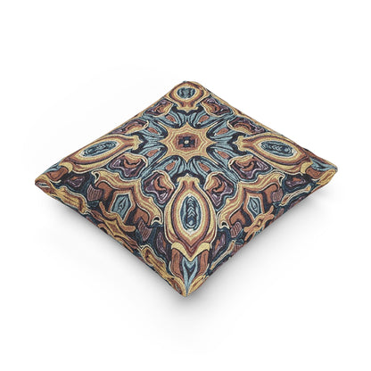 Bohemian Woven Pillow – Mosaic Medallion Decorative Throw Cushion