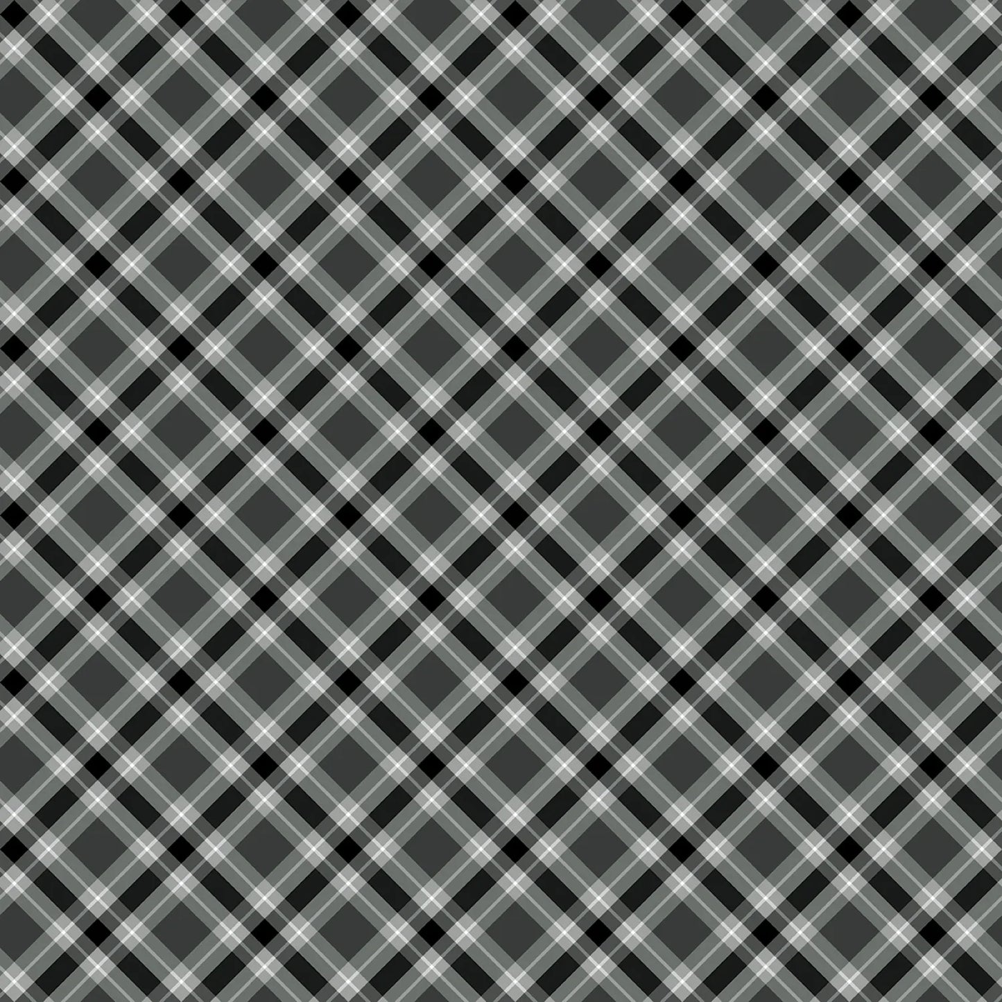 Plaid 108" Wide Back - Gray