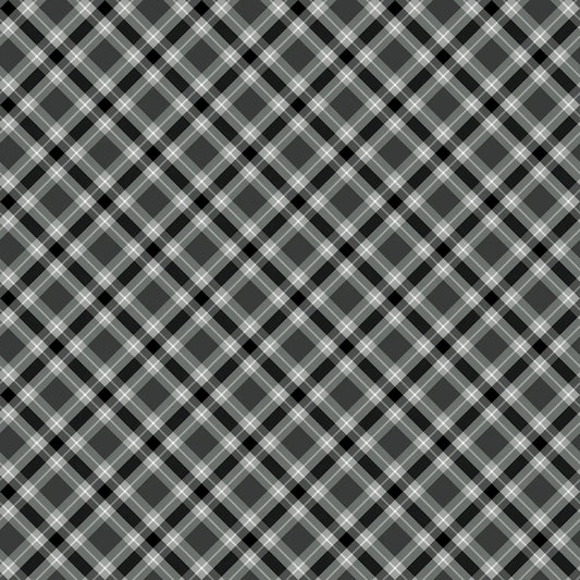 Plaid 108" Wide Back - Gray