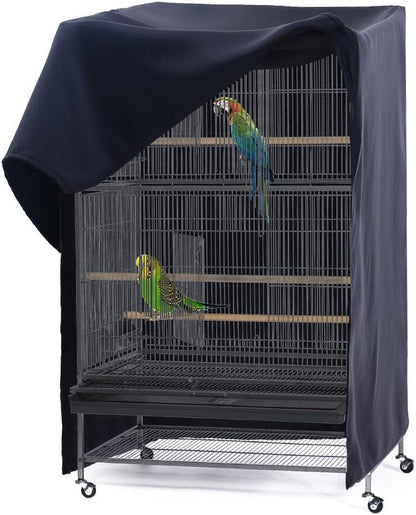 Pets Product Universal Birdcage Cover Blackout & Breathable Birdcage Cover for Pets' Good Night, Large, Black, 35 L X 25 W X 47 in H