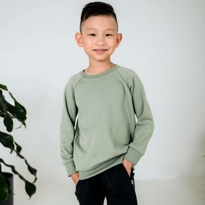Youth Bamboo Fleece Raglan Pullover | Black